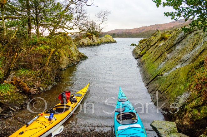 Kayaks ready to leave the secret harbour